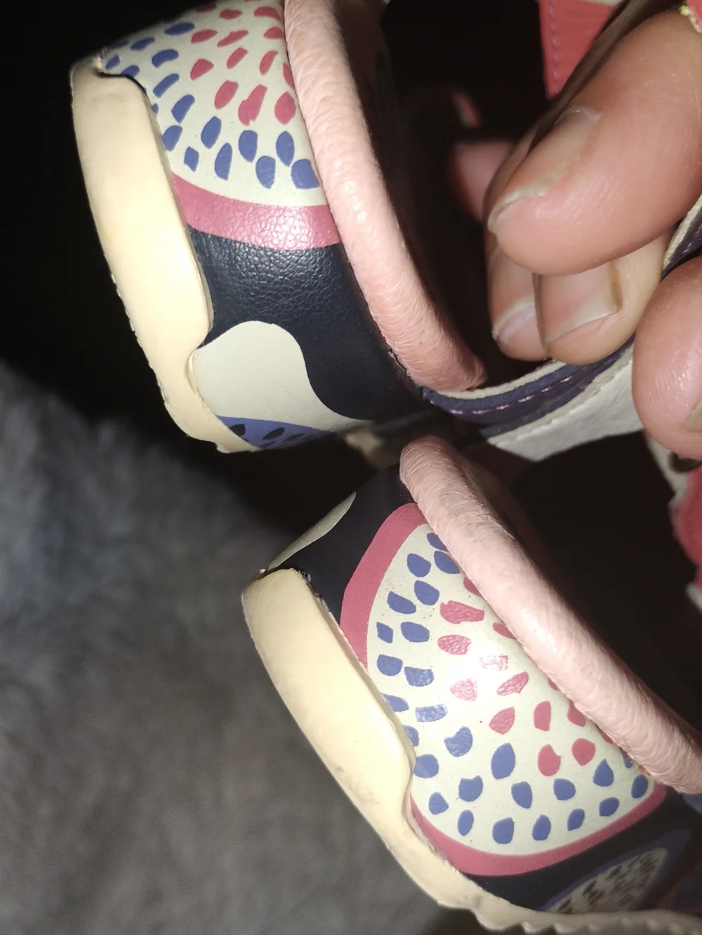Camper Kids Coral Pink T-Strap Sandals